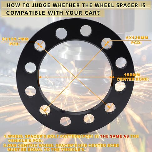 4 قطع فواصل عجلات مسطحة سوداء مزورة 8x6.5 8x165.1 8x170 8x180 8 مم (0.31 بوصة) 125 مم استبدال تجويف المحور لـ F250/F350 Super Duty، Silverado 1500/2500/3500 HD، Sierra 1500/2500/3500 HD والمزيد in Kuwait