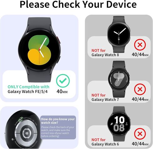 HASDON [6+6 عبوات] حافظة وواقي شاشة لساعة سامسونج جالاكسي 5 برو 45 ملم، واقي شاشة من الزجاج المقوى خالٍ من الفقاعات + غطاء حماية كامل من البولي كربونات الصلب غير اللامع المقاوم للماء in Kuwait