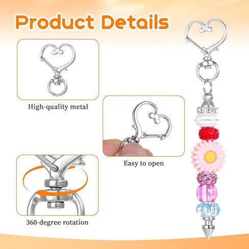 Star Keychain Clasp Heart Keychain Clip, 20Pcs Silver Swivel Lobster Clasp Alloy Spring Snap Clips Swivel Snap Hook Keychains for Handmade Keychains Making DIY Craft in Kuwait
