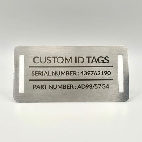 Custom Metal Tags | Personalized Stainless Steel Nameplate | Name Plate | Custom Serial Number Plate | 3 Inch X 1.5 Inch | Hose Band Tags | Wire Band ID | Pipe ID in Saudi Arabia
