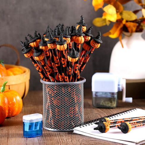 MAITYS 72 PCS Halloween Pumbken Pencilits with Eraser Bulk Cute Just Jack O Pencils مع محايات اليقطين الصغيرة لجوائز الحفلات في عيد الهالوين خدعة أو تعامل in Kuwait