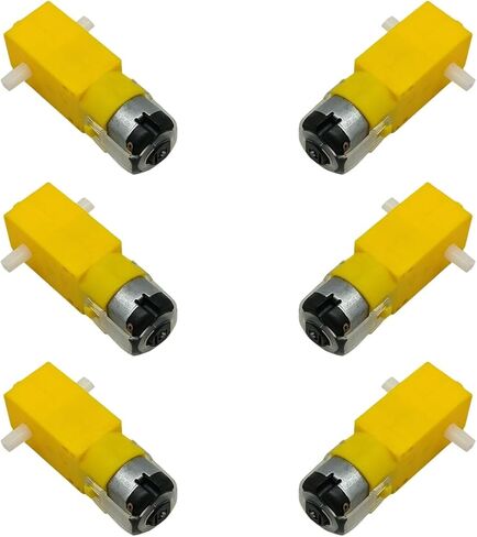 6pcs TT Motor DC المحرك الكهربائي 3V-6V محرك علبة التروس المغناطيسية ذات العمود المغناطيسي المزدوج لروبوت Arduino Smart Car ، نماذج هيكل DIY ، منتجات الاهتزاز ، نسبة التخفيض 1:48 (مع كابل) in Kuwait