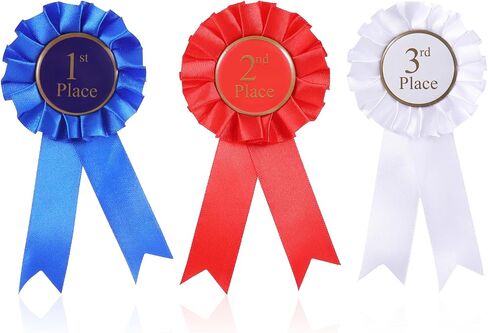 3 PCS Award Ribbon Rosette Set ، 1st 2nd Place Place Ribbons Award Award Award Ribbon ، First Place Ribbon for Awards Awarder Award Alnner Victory Ribbons in Kuwait