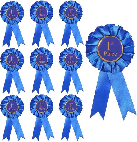 9 Pcs Blue Award Ribbon, 1st Place Rosette Ribbons Grand Prize Ribbon Winner Victory Ribbons, First Place Participation Medal Deluxe Recognition-Ribbon for Classroom Winner Certificate Prize C in Saudi Arabia