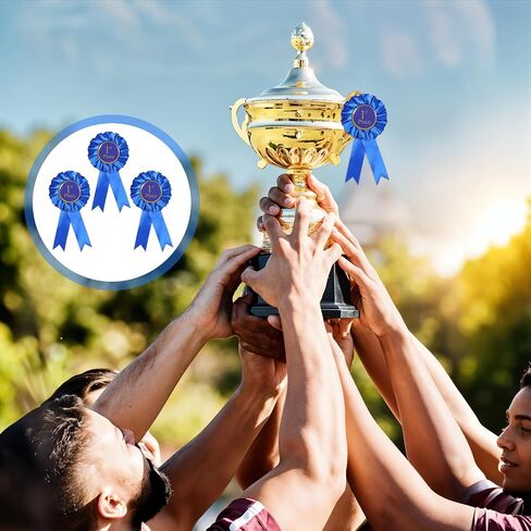 9 Pcs Blue Award Ribbon, 1st Place Rosette Ribbons Grand Prize Ribbon Winner Victory Ribbons, First Place Participation Medal Deluxe Recognition-Ribbon for Classroom Winner Certificate Prize C in Saudi Arabia
