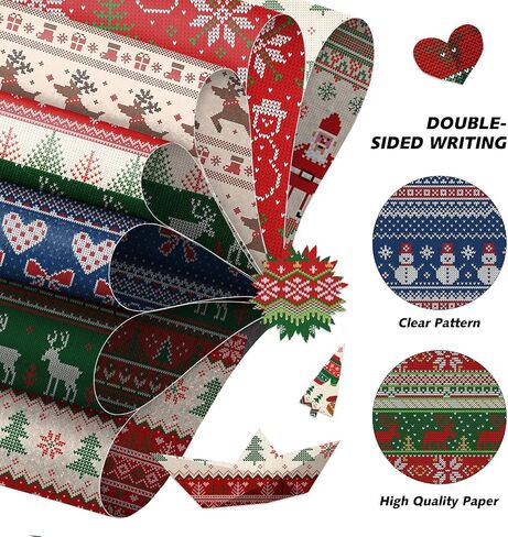 Christmas Scrapbook Paper 12x12, 24 Sheets Double-Sided Patterned Decorative Craft Paper for Junk Journals Greeting Cards Photo Album Decoration in Saudi Arabia