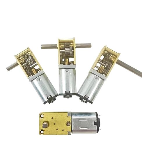 GW1812-N20 DC 12V (to 6V 3V) Metal Slow Speed High Worm Gear DC Motor Long Dual Shaft 16-381RPM Robot Eleltric Lock(53RPM,Dual Shaft 10mm) in Saudi Arabia