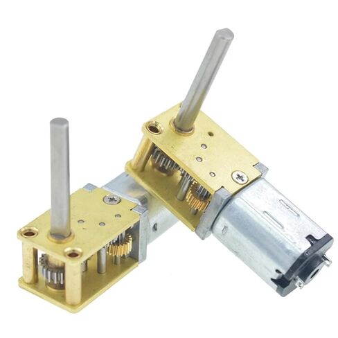 GW1812-N20 DC 12V (to 6V 3V) Metal Slow Speed High Worm Gear DC Motor Long Dual Shaft 16-381RPM Robot Eleltric Lock(53RPM,Dual Shaft 10mm) in Saudi Arabia