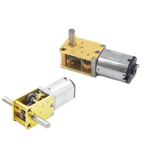 GW1812-N20 DC 12V (to 6V 3V) Metal Slow Speed High Worm Gear DC Motor Long Dual Shaft 16-381RPM Robot Eleltric Lock(53RPM,Dual Shaft 10mm) in Saudi Arabia