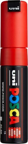 Posca Marker 8K باللون الأسود ، Posca Pens for Art Supplies ، اللوازم المدرسية ، الفن الصخري ، الطلاء النسيج ، علامات النسيج ، قلم الطلاء ، علامات الفن ، علامات Posca Paint in Kuwait