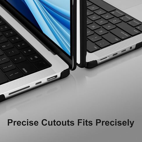 Moseso متوافق مع MacBook Pro 14 بوصة الحالة 2025-2021 M4 M3 M2 M1 A3112 A3185 A3401 A2918 A2992 A2779 A2442 ، TPU Frame Pluss Plastic Cover & Keyboard Film ، Black ، Black in Saudi Arabia