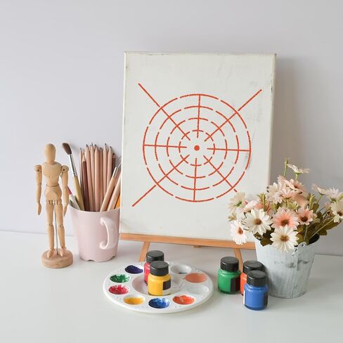 Mandala Dot Painting Stencils - 9 Pack 5.5 "/6"/8 "قوالب رسم دائرة - أدوات من ماندالا للطلاء الروك ، مشاريع فنية DIY - قوالب استنسل للحيوانات الأليفة القابلة لإعادة الاستخدام in Kuwait