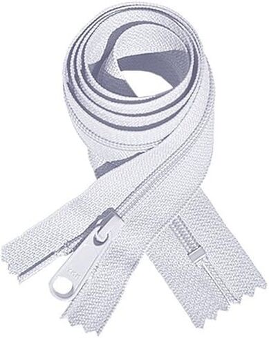 YKK #4.5 Handbag Zipper 16" with Extra-long Pull Slider ~ Closed Bottom ~ White (12 Zippers) in Saudi Arabia