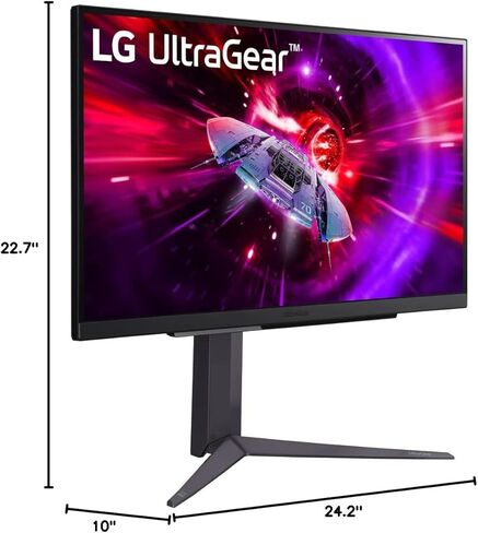 LG 27" UltraGear QHD (2560x1440) Gaming Monitor, 240Hz, 1ms, VESA DisplayHDR 400, G-SYNC and AMD FreeSync Premium, HDMI 2.1, DisplayPort, 4-Pole HP Out DTS HP:X, Tilt/Height/Pivot Stand, Black in Saudi Arabia