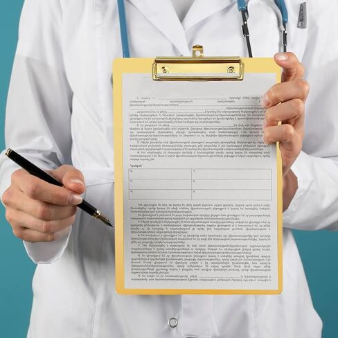 حافظة من الفولاذ المقاوم للصدأ الذهب 9x12 بوصة ، واللوحات المعدنية الشاقة مع المشبك القوي لورق بحجم A4 أو ورق الحرف ، ومقاومة للماء ومقاومة للصدأ (Golden ، A4) in Kuwait