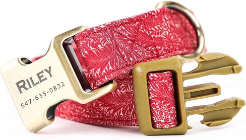 Personalized Dog Collar with Name and Phone Number Engraved,Adjustable Custom Puppy Collar,Organic Cotton Pet Collar for Small Medium Large Boy Girl Dogs in Kuwait