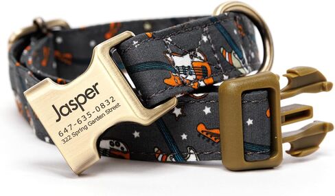 Personalized Dog Collar with Name and Phone Number Engraved,Adjustable Custom Puppy Collar,Organic Cotton Pet Collar for Small Medium Large Boy Girl Dogs in Kuwait