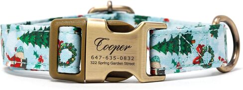 Personalized Dog Collar with Name and Phone Number Engraved,Adjustable Custom Puppy Collar,Organic Cotton Pet Collar for Small Medium Large Boy Girl Dogs in Kuwait