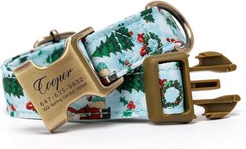 Personalized Dog Collar with Name and Phone Number Engraved,Adjustable Custom Puppy Collar,Organic Cotton Pet Collar for Small Medium Large Boy Girl Dogs in Kuwait