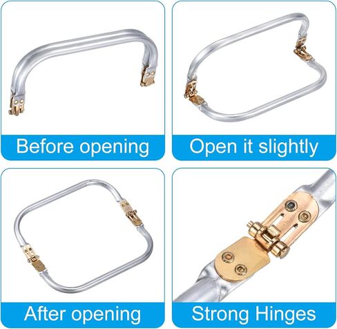 uxcell Metal Purse Frame 1Set, 7.1/7.9/10/12" Rectangle Lock Frame Kiss Lock Clasp Bag Frame Hardware Replacements for DIY Purse Handle Bag Making Sewing Craft Carpet in Saudi Arabia
