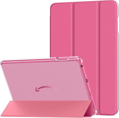 MoKo Case Fits All-New Amazon Kindle Fire HD 8 & 8 Plus Tablet(12th Generation/10th Generation, 2022/2020 Release) 8",Trifold Stand Cover with Translucent Backshell with Auto Wake/Sleep,Rose Gold in Kuwait