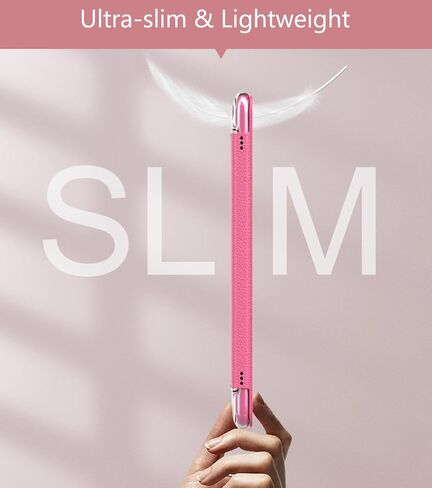 MoKo Case Fits All-New Amazon Kindle Fire HD 8 & 8 Plus Tablet(12th Generation/10th Generation, 2022/2020 Release) 8",Trifold Stand Cover with Translucent Backshell with Auto Wake/Sleep,Rose Gold in Kuwait