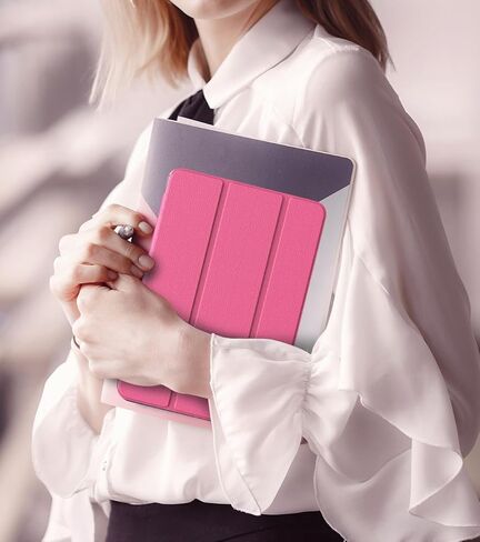 MoKo Case Fits All-New Amazon Kindle Fire HD 8 & 8 Plus Tablet(12th Generation/10th Generation, 2022/2020 Release) 8",Trifold Stand Cover with Translucent Backshell with Auto Wake/Sleep,Rose Gold in Kuwait