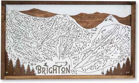 Snowbasin Ski Resort Laser Laser Signed Map Sign | التزلج خريطة الخريطة الجدار الفن | فن الجدار الجبلي مؤطر | ديكور المشهد الجبلي | 16.5 "x26.5" in Kuwait