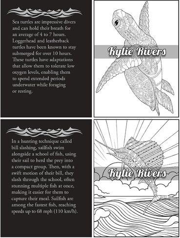 100 Ocean Animals: Relaxing Adult Coloring Book for Women & Men - Spiral Bound | Fun Facts & Stress Relief Coloring of Octopuses, Whales, Dolphins, Sea Turtles, Sharks, Stingrays, Axolotls & More in Saudi Arabia