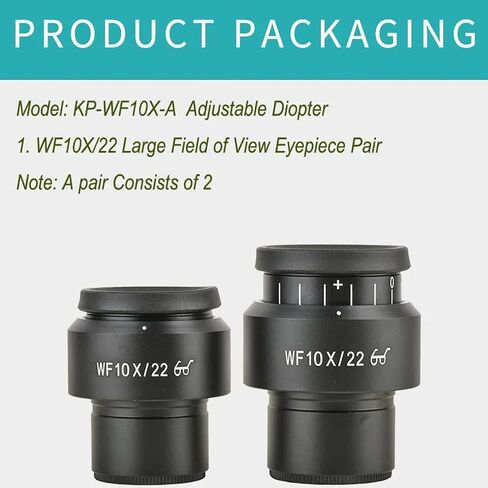 plplaaoo 2PCS 10X Microscope Eyepieces 22mm High Eye Spot Wide Field Optical Lens Eyepiece Diopter Adjustment 30mm Mount for Laboratory Research and Educational Use in Saudi Arabia