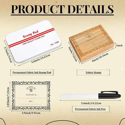 3 Pcs Fabric Stamps for Clothes Permanent Kit, Clothing Name Stamps with Fabric Ink Pad, Washable and Unfading Clothes Name Stamp, Reusable Custom Stamp for Clothing Quilts Gift-3x4 Inch in Saudi Arabia