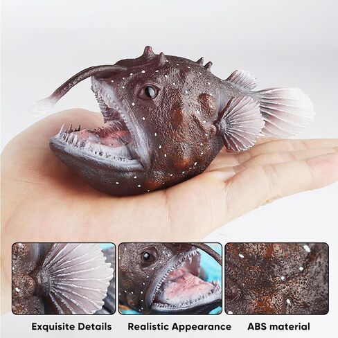 Anglerfish Figurine Sea Ocean Marine Animal Model Fish Figure Science Educational Play Fish Tank Decoration Birthday Gifts Party Favors Toys in Saudi Arabia