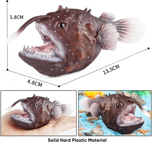 Anglerfish Figurine Sea Ocean Marine Animal Model Fish Figure Science Educational Play Fish Tank Decoration Birthday Gifts Party Favors Toys in Saudi Arabia