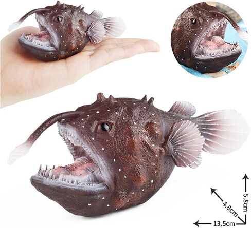 Anglerfish Figurine Sea Ocean Marine Animal Model Fish Figure Science Educational Play Fish Tank Decoration Birthday Gifts Party Favors Toys in Saudi Arabia