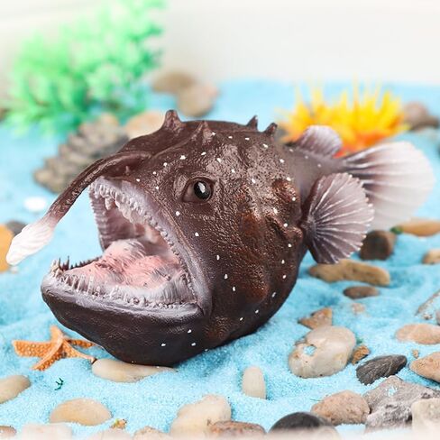 Anglerfish Figurine Sea Ocean Marine Animal Model Fish Figure Science Educational Play Fish Tank Decoration Birthday Gifts Party Favors Toys in Saudi Arabia