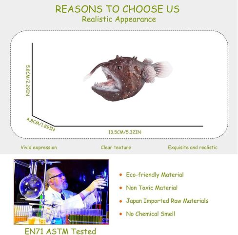 Anglerfish Figurine Sea Ocean Marine Animal Model Fish Figure Science Educational Play Fish Tank Decoration Birthday Gifts Party Favors Toys in Saudi Arabia