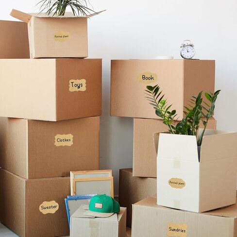 240pcs علامات الهدايا ملصقات ، 2 '' × 3''Kraft ملصق ، ملصقات بنية بنية ذاتية لزجاجة الزيوت الأساسية ، الجرار ، تخزين الطعام أو زخرفة الهدايا (Kraft) in Kuwait