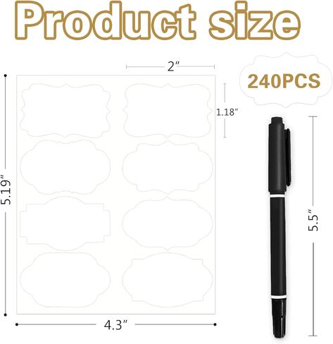 240pcs علامات الهدايا ملصقات ، 2 '' × 3''Kraft ملصق ، ملصقات بنية بنية ذاتية لزجاجة الزيوت الأساسية ، الجرار ، تخزين الطعام أو زخرفة الهدايا (Kraft) in Kuwait