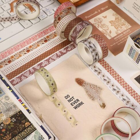 Fantasy Washi Tape Set - 5 Rolls Texture Arts Adhesive Tapes Basic Patterns Decorative Masking Tape Sets for Craft, Kids, Scrapbook, DIY, Gift Wrapping (6-Summer Fields) in Saudi Arabia