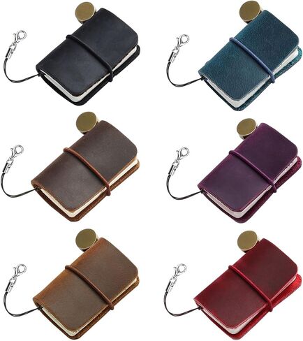 6 Pack Leather Travel Mini Notebook, 1.8" x 1.2" Refillable Blank Pocket Journal Notepad, Portable Vintage Small Dairy Journal for Daily Write (6Pcs) in Saudi Arabia