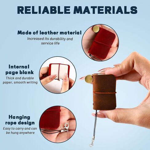 6 Pack Leather Travel Mini Notebook, 1.8" x 1.2" Refillable Blank Pocket Journal Notepad, Portable Vintage Small Dairy Journal for Daily Write (6Pcs) in Saudi Arabia