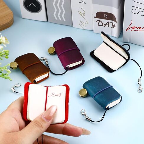 6 Pack Leather Travel Mini Notebook, 1.8" x 1.2" Refillable Blank Pocket Journal Notepad, Portable Vintage Small Dairy Journal for Daily Write (6Pcs) in Saudi Arabia
