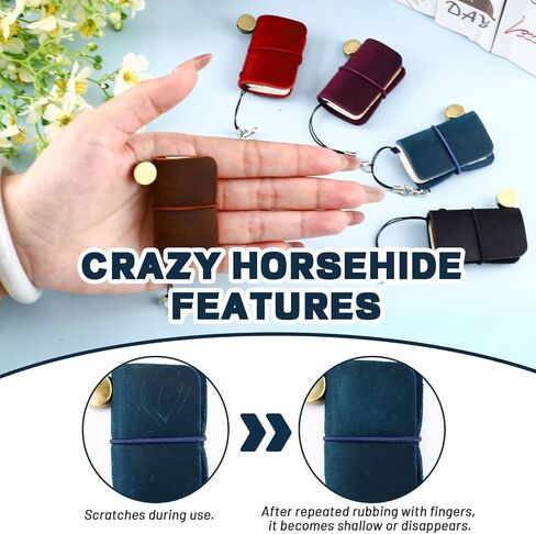6 Pack Leather Travel Mini Notebook, 1.8" x 1.2" Refillable Blank Pocket Journal Notepad, Portable Vintage Small Dairy Journal for Daily Write (6Pcs) in Saudi Arabia