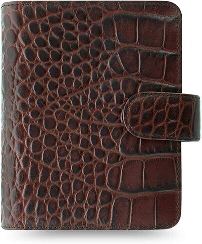 FILOFAX CLASSION CROC LEATH LEATHERSERIZER AGENIZER AGENDA BUNDLED مع قلم PROOND DILORO (Chestnut 2025 مع قلم ، حجم ورقة الجيب 4.72 "× 3.18") in Saudi Arabia