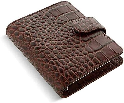 FILOFAX CLASSION CROC LEATH LEATHERSERIZER AGENIZER AGENDA BUNDLED مع قلم PROOND DILORO (Chestnut 2025 مع قلم ، حجم ورقة الجيب 4.72 "× 3.18") in Saudi Arabia