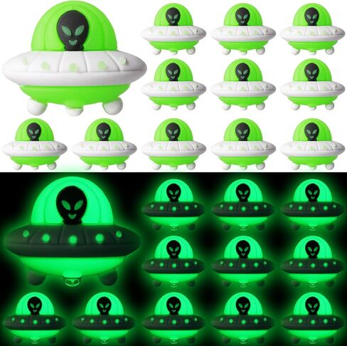 30 PCS توهج في التماثيل الغريبة المظلمة Mini Mini Halloween Tiny Spaceship التماثيل الغريبة للاختباء والبحث in Saudi Arabia