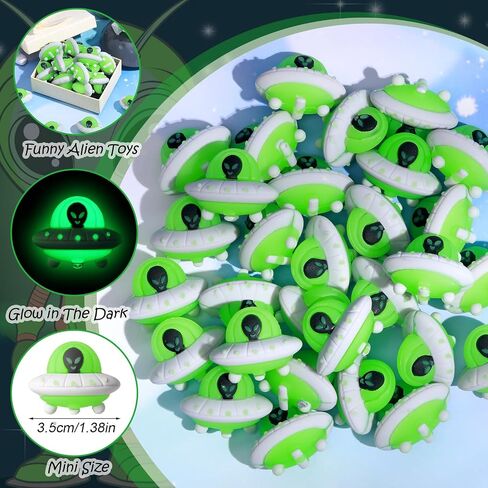 30 PCS توهج في التماثيل الغريبة المظلمة Mini Mini Halloween Tiny Spaceship التماثيل الغريبة للاختباء والبحث in Saudi Arabia