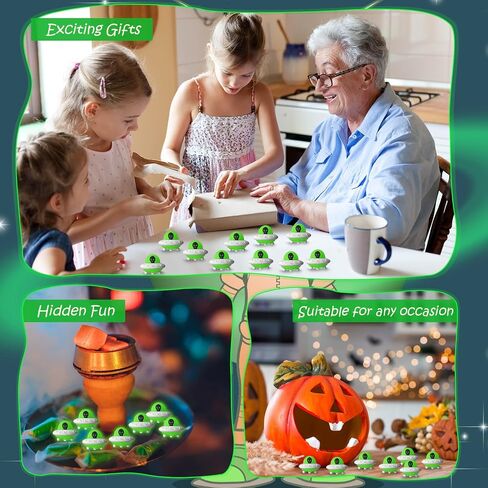 30 PCS توهج في التماثيل الغريبة المظلمة Mini Mini Halloween Tiny Spaceship التماثيل الغريبة للاختباء والبحث in Saudi Arabia