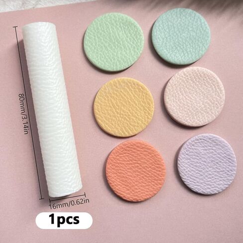 HOBBIESAY Polymer Clay Texture Roller Clay Earring Molds Polymers Clay Texture Sheets Polymer Clays Leather Textures Roller Embossing Pottery Textures Rollers for Polymer Clay Earrings Jewelry in Saudi Arabia