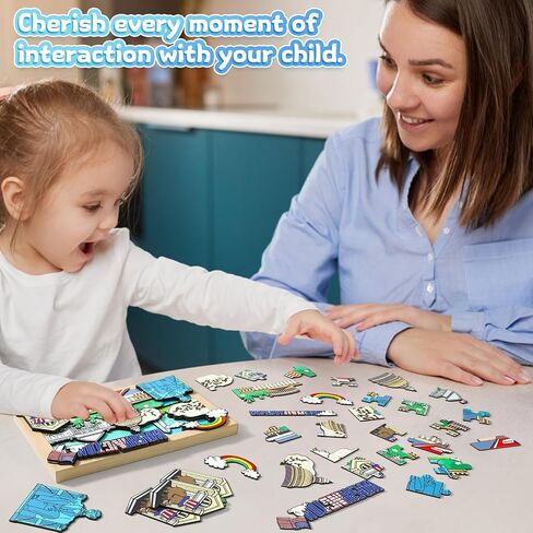 LQG Art Crafts Gift for Kids 4-8 Ages 3D Wooden City Landmark Series Frame Kit for Kids - DIY Washington Cartoon Style Puzzle Toys Perfect Wall Art and Tabletop Decoration in Saudi Arabia